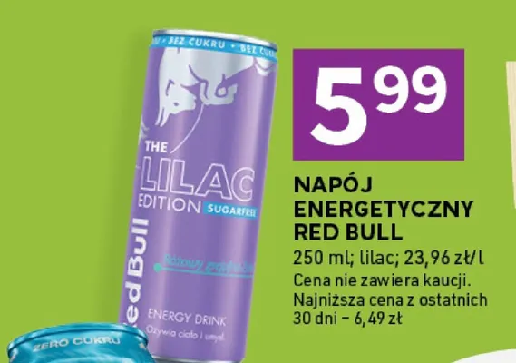 Napój energetyczny Red Bull The Lilac Edition Sugarfree bez cukru promocja w Stokrotka
