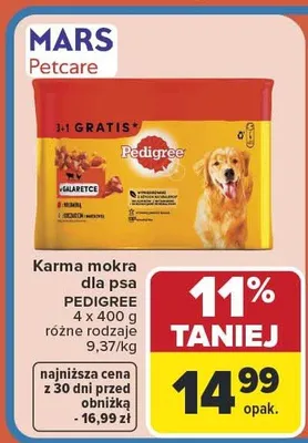 Karma mokra dla psa Pedigree w galarecie promocja w Carrefour Market