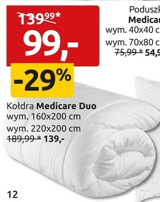Kołdra Medicare Duo wym. 160x200 cm promocja w Black Red White