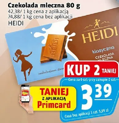 Czekolada mleczna 80g promocja w Prim Market