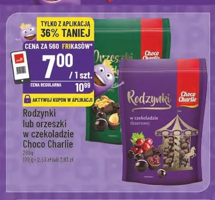 Rodzynki w czekoladzie Choco Charlie promocja w POLOmarket
