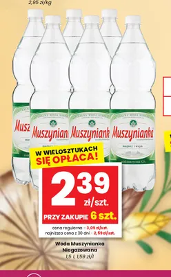 Woda mineralna niegazowana Muszynianka promocja w emma MARKET