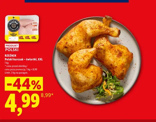 Polski kurczak ćwiartki XXL Rzeźnik promocja w Lidl