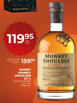 Whisky Monkey Shoulder szkocka blended promocja w Duży Ben