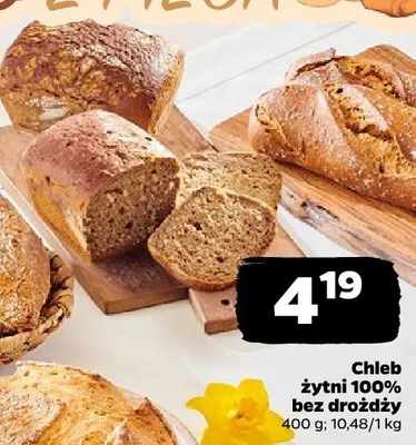 Chleb żytni 100% bez drożdży promocja w Netto