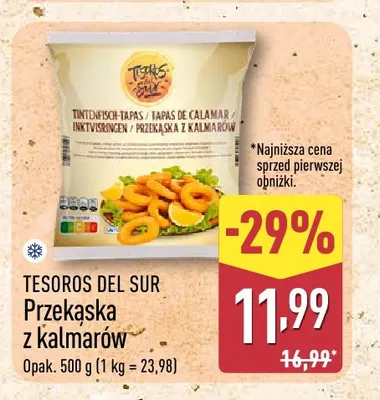 Przekąska z kalmarów Tesoros del Sur promocja w Aldi