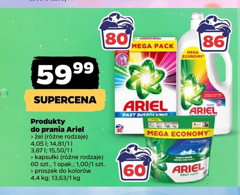 Żel do prania Ariel promocja w Netto