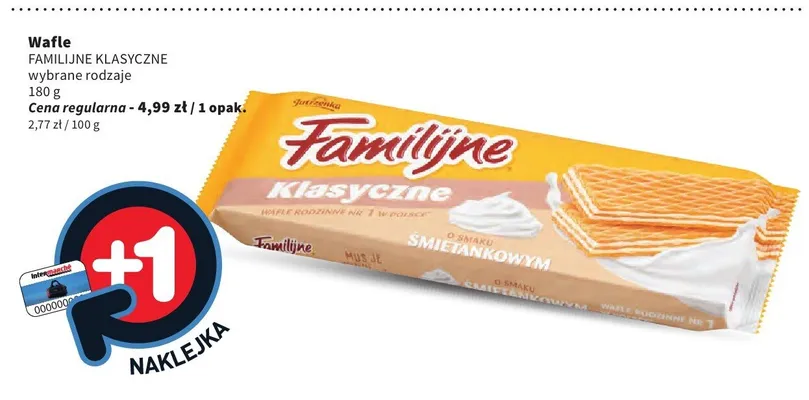 Wafle Familijne Klasyczne o smaku śmietankowym promocja w Intermarche