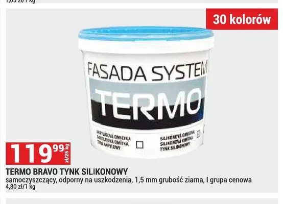 Tynk silikonowy Termo Bravo promocja w Merkury Market