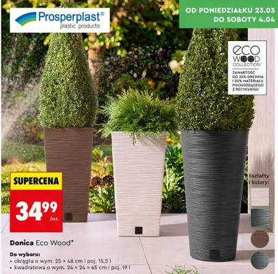 Donica Eco Wood okrągła promocja w Biedronka