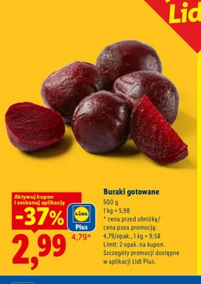Buraki gotowane promocja w Lidl