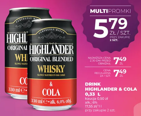 Drink Highlander & Cola promocja w Duży Ben
