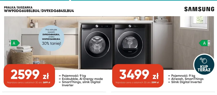 Suszarka Samsung DV9XDG6845LBU4 promocja w Max Elektro