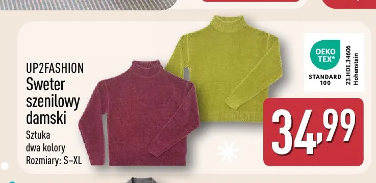 Sweter szenilowy damski UP2FASHION promocja w Aldi
