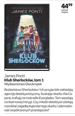 Książka Klub Sherlocków, tom 1 James Ponti oprawa miękka Wydawnictwo Dwukropek promocja w Empik