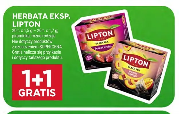 Herbata ekspresowa Lipton piramidki promocja w Stokrotka