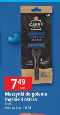 Maszynki do golenia męskie 3 ostrza Carré Homme promocja w Leclerc
