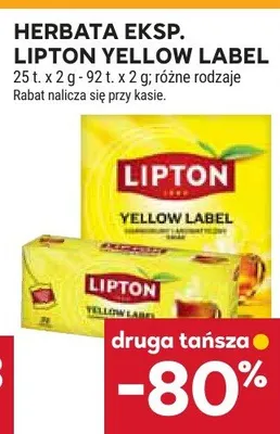 Herbata lipton yellow label promocja w Stokrotka