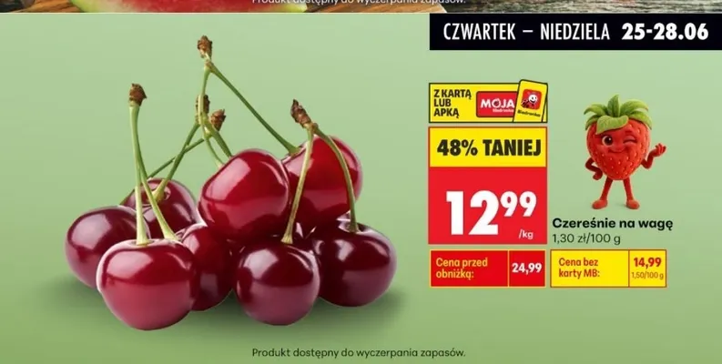 Czereśnie na wagę promocja w Biedronka