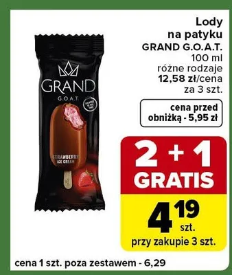 Lody na patyku różne rodzaje promocja w Carrefour Express
