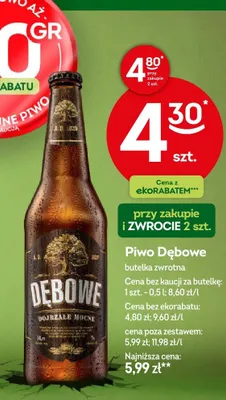 Piwo Dębowe butelka zwrotna promocja w Żabka
