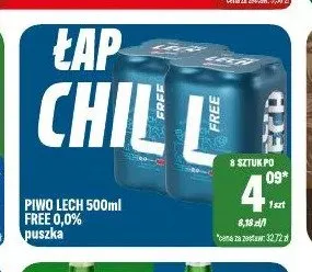 Piwo bezalkoholowe Lech Free promocja w Tomi Markt