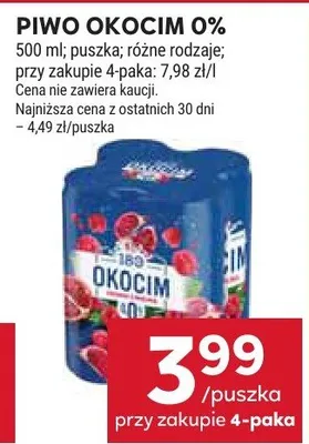 Piwo Okocim 0% promocja w Stokrotka
