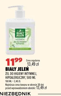 Żel do higieny intymnej Biały Jeleń Hipoalergiczny promocja w Drogerie Natura