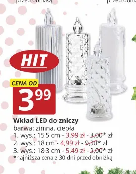 Wkład LED do zniczy 15,5 cm promocja w Prymus AGD