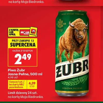 Piwo Żubr promocja w Biedronka