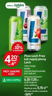 Piwo Lech Free lub napój piwny Lech różne rodzaje promocja w Żabka