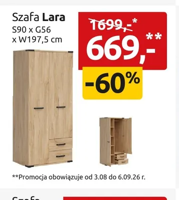Szafa Lara promocja w Black Red White