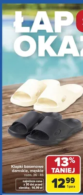 Klapki basenowe damskie promocja w Carrefour