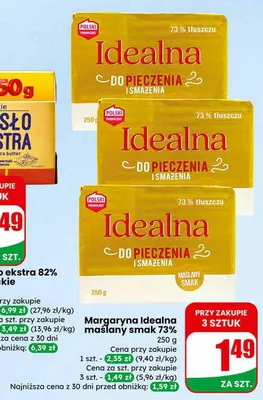 Margaryna Idealna maślany smak 73% promocja w Dino