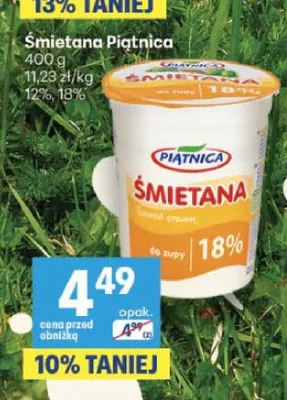 Śmietana Piątnica 18% promocja w Delikatesy Centrum