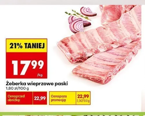 Żeberka wieprzowe paski promocja w Biedronka