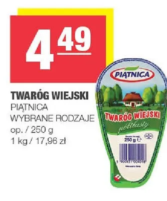 Twaróg wiejski półtłusty Piątnica promocja w SPAR