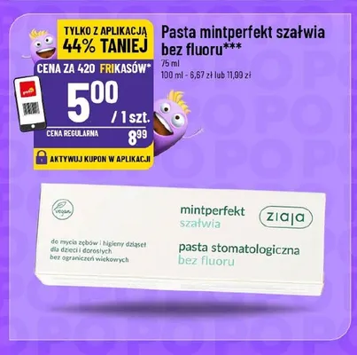 Pasta mintperfekt szałwia bez fluoru Ziaja promocja w POLOmarket