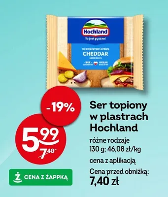 Ser topiony w plastrach Hochland promocja w Żabka