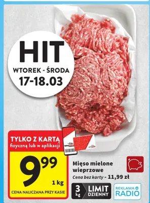 Mięso mielone wieprzowe promocja w Intermarche