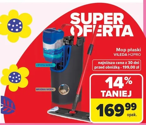 Mop płaski Vileda H2Pro promocja w Carrefour
