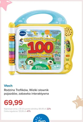 Zabawka interaktywna Rodzina Treflików Wielki słownik pojazdów Vtech promocja w Smyk