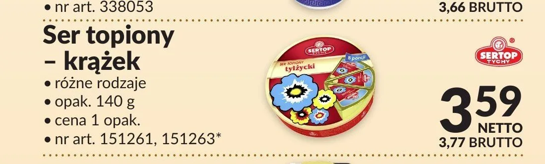 Ser topiony krążek Sertop promocja w Makro