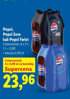 Napój gazowany Pepsi 4-pak 2 l promocja w Lidl