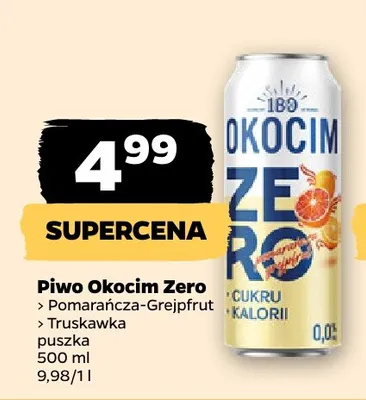 Piwo bezalkoholowe Okocim Pomarańcza-Grejpfrut promocja w Netto