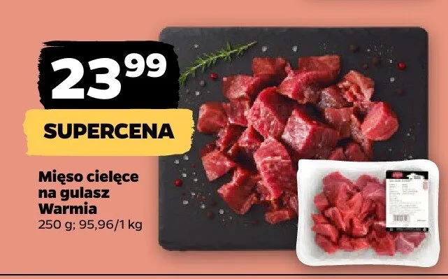 Mięso cielęce na gulasz Warmia promocja w Netto