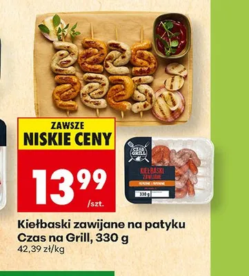 Kiełbaski zawijane na patyku Czas na Grill promocja w Biedronka