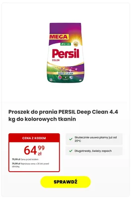 Proszek do prania Persil Deep Clean do kolorowych tkanin promocja w Media Expert