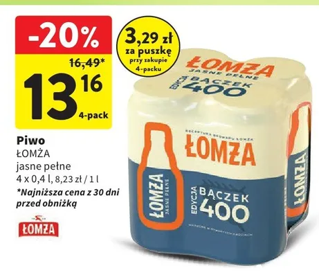 Piwo jasne pełne promocja w Intermarche