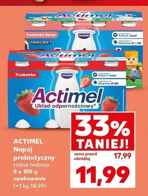 Napój probiotyczny Actimel Truskawka 8-pak promocja w Kaufland